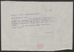 Brief an J. Quast : 16.12.1913