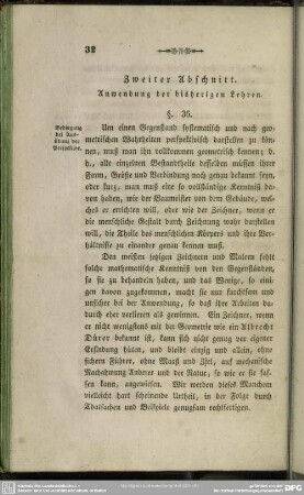 Zweiter Abschnitt. Anwendung der bisherigen Lehren