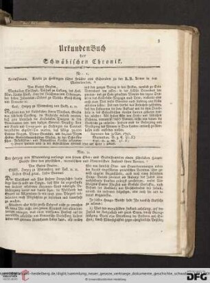 UrkundenBuch der Schwäbischen Chronik
