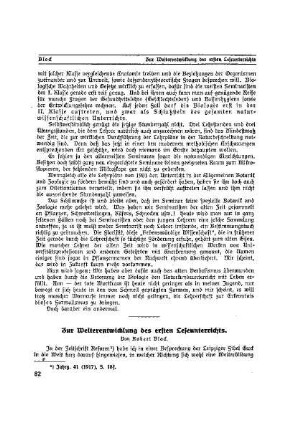 Zur Weiterentwicklung des ersten Leseunterrichts