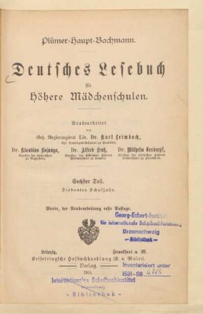 Teil 6, [Schülerband]: Siebentes Schuljahr