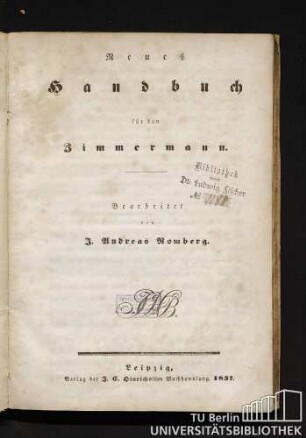Neues Handbuch für den Zimmermann