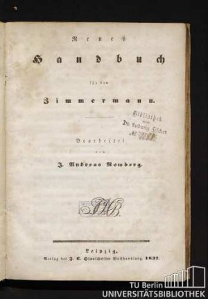 Neues Handbuch für den Zimmermann