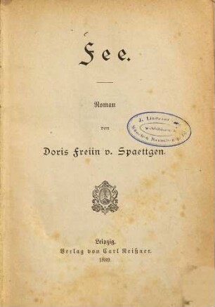 Fee : Roman von Doris Freiin v. Spaettgen