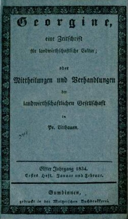 Elfter Jahrgang 1834. Erstes Heft. Januar und Februar.