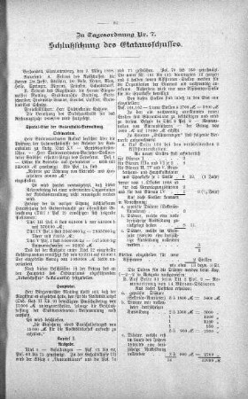 Zu Tages-Ordnung, 9. März 1898