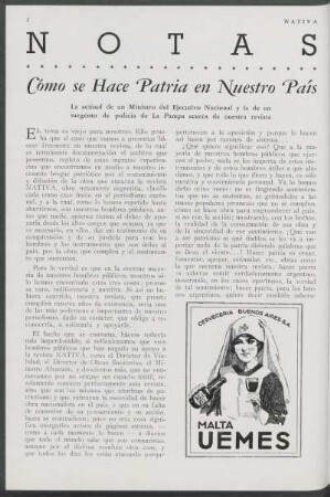 Notas - Cómo se hace patria en nuestro país