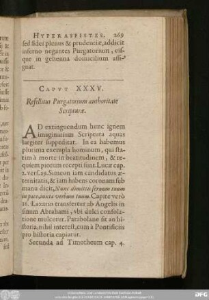 Caput XXXV. Refellitur Purgatorium authoritate Scripturae.