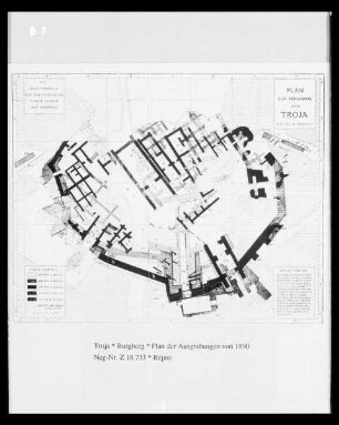 Troja. Plan der Ausgrabungen von 1890