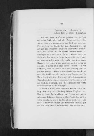 Sonntag, den 29. September 1907 Auf der Bahn Liverpool-Birmingham