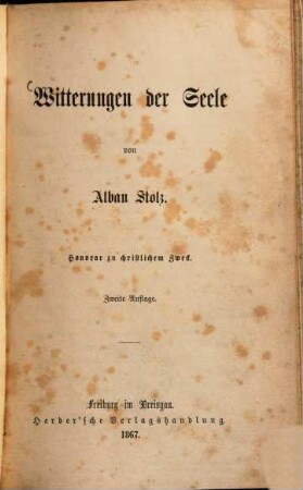 Witterungen der Seele