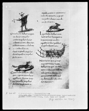 Komputistisch-Astronomisches Sammelwerk — Bildseite mit vier Miniaturen, Folio 120recto