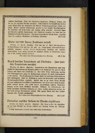Angriff deutscher Torpedoboote auf Dünkirchen. - Zwei feindliche Torpedoboote vernichtet.