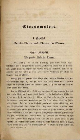 Lehrbuch der Geometrie zum Gebrauche an höheren Lehranstalten, 2. Stereometrie