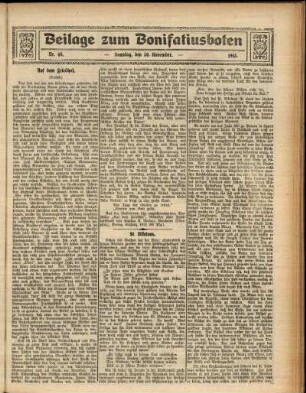 Zweite Ausgabe vom Sonntag, den 30. November 1913.