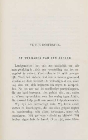 Vijfde hoofdstuk. De weldaden van den oorlog