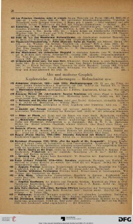 Alte und moderne Graphik: Kupferstiche – Radierungen – Holzschnitte usw. (Nr. 426-546)