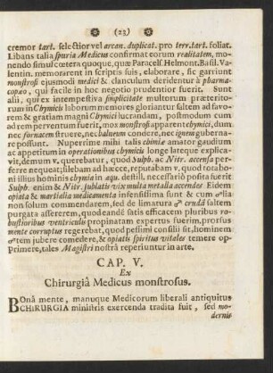 Cap. V. Ex Chirurgia Medicus monstrosus.