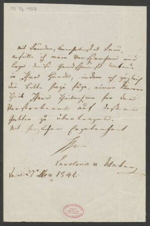Brief an Henriette Solger : 27.11.1842