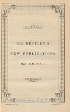 Mr. Bentley's new publications ...