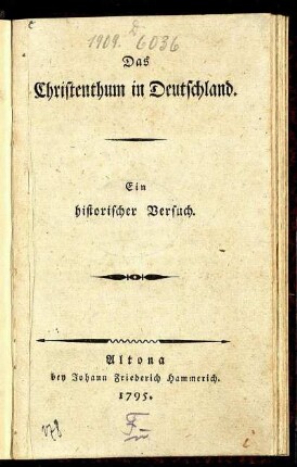 Das Christenthum in Deutschland : ein historischer Versuch