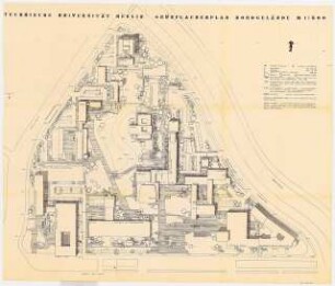 Technische Universität Berlin Nordgelände: Lageplan mit Grünflächenplan 1:500