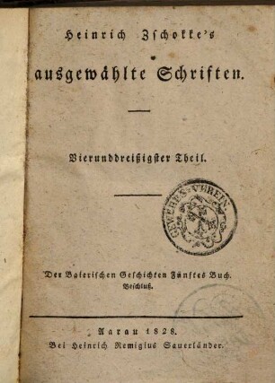 Heinrich Zschokke's ausgewählte Schriften, 34. Der baierischen Geschichten fünftes Buch, Beschluß
