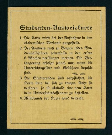 Studenten - Ausweiskarte
