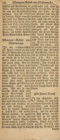 Morgen-Gebet am Mittwoche