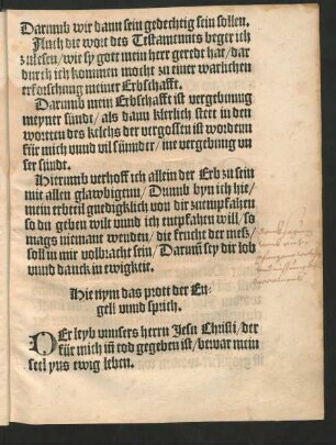 Hie nym das prott der Engell unnd sprich.