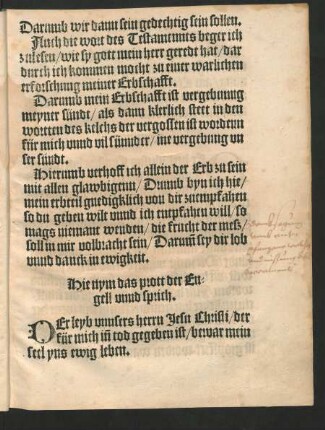 Hie nym das prott der Engell unnd sprich.