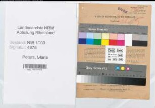 Entnazifizierung Maria Peters, geb. 27.07.1900 (Postsekretaerin)