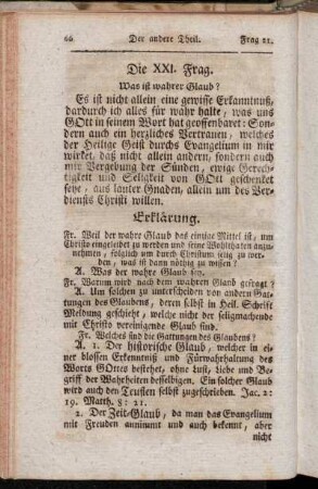Die XXI. Frag. - Die XXX. Frag.