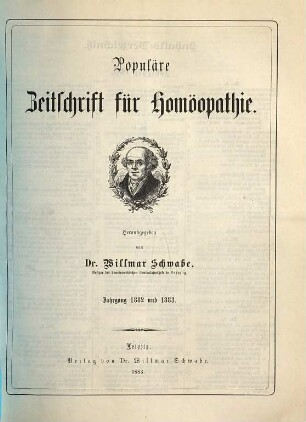 Populäre Zeitschrift für Homöopathie : älteste volkstüml. homöopath. Zeitschr.. 13. 1882