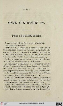 Séance du 27 décembre 1861