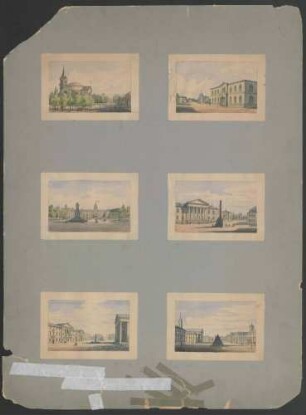 Ansichten von Gebäuden und Plätzen in Karlsruhe