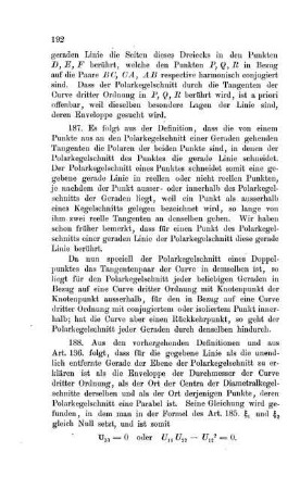 Die Lagenbeziehung der Polarkegelschnitte der Ebene zum singulären Punkt.