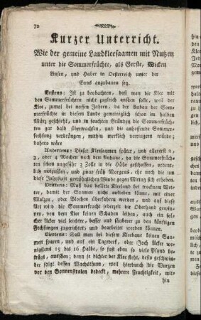Kurzer Unterricht.