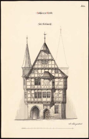Rathaus, Alsfeld: Südliche Giebelansicht 1:50