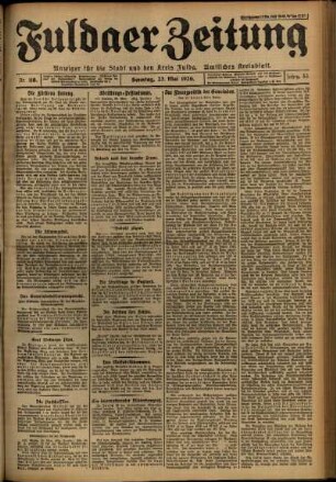 Erste Ausgabe vom Sonntag, den 23. Mai 1926.