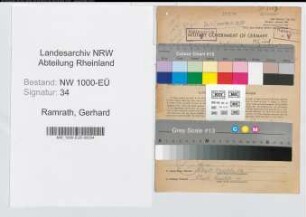Entnazifizierung Gerhard Ramrath, geb. 31.05.1907 (Stadtinspektor)