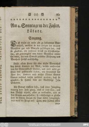 Am 4. Sonntage in der Fasten, Lätare.