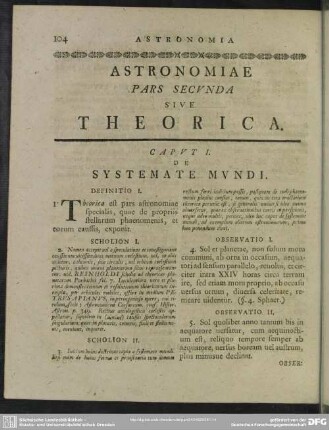 Astronomiae Pars Secunda Sive Theorica