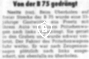 Von der B 75 gedrängt