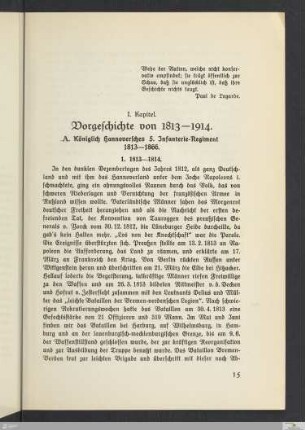 A. Königlich Hannoversches 5. Infanterie-Regiment 1813-1866