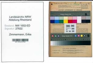 Entnazifizierung Erika Zimmermann, geb. 03.02.1921 (Lehrerin)