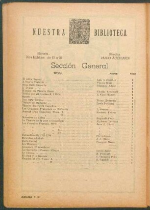 Nuestra biblioteca : Sección general