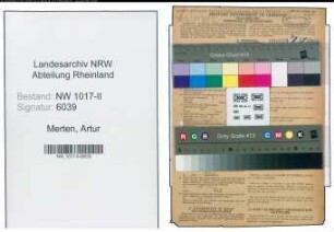 Entnazifizierung Artur Merten , geb. 16.10.1913 (Kaufmaennischer Angestellter)