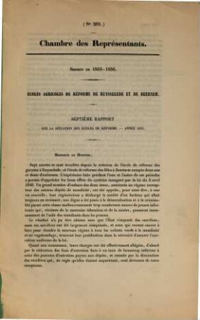 Rapport sur la situation des écoles agricoles de réforme. 7. 1855 (1856) = Nr. 260