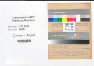 Entnazifizierung August Consbruch , geb. 00.00.0000 (Oberstleutnant)